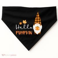 Hello Pumpkin Cute Gnome Fall Autumn USA-Made Doggie Bandana thumb 0