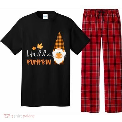 Hello Pumpkin Cute Gnome Fall Autumn Pajama Set