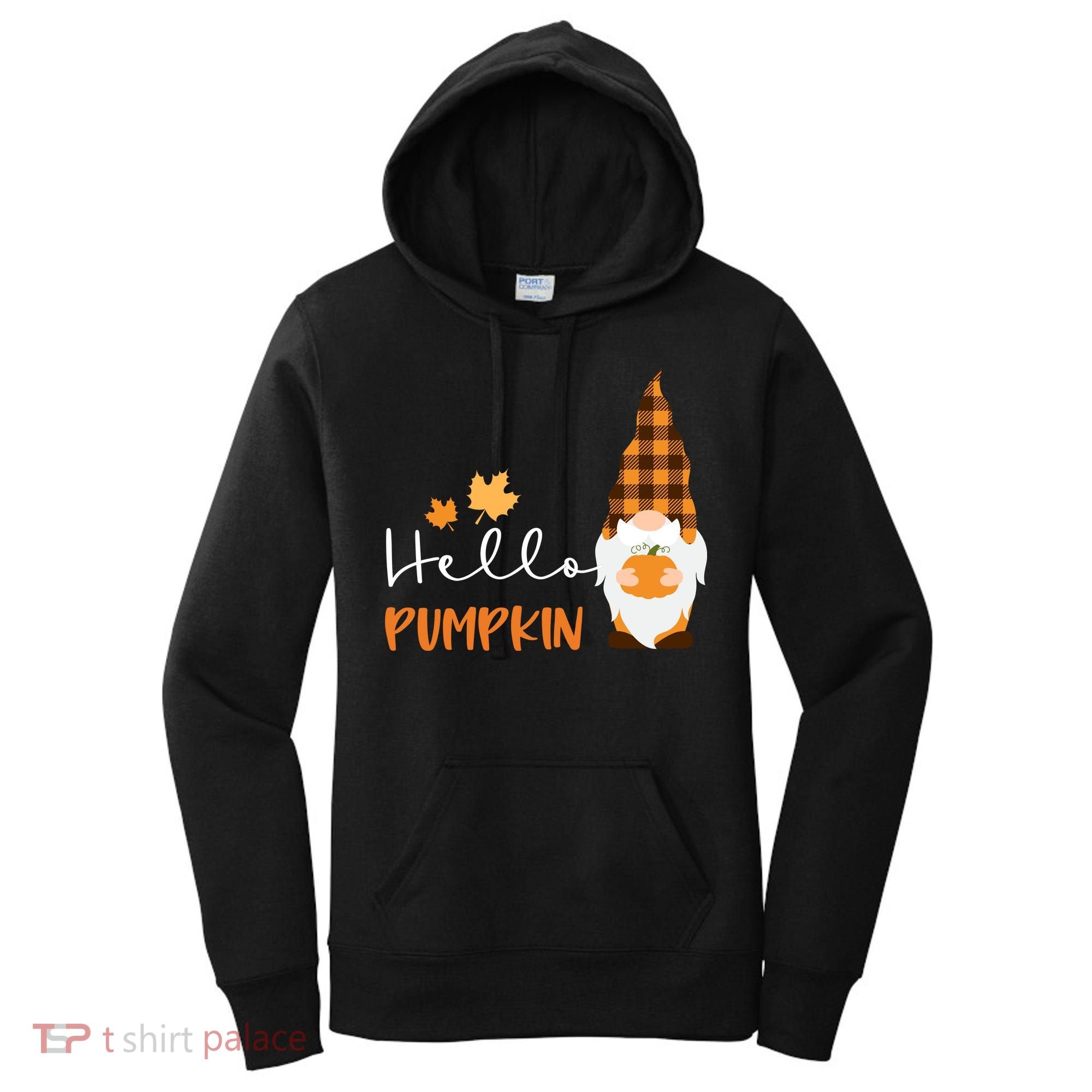 Hello Pumpkin Cute Gnome Fall Autumn Women's Hoodie