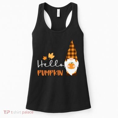 Hello Pumpkin Cute Gnome Fall Autumn Women's Tank Top