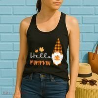 Hello Pumpkin Cute Gnome Fall Autumn Women's Tank Top thumb 2