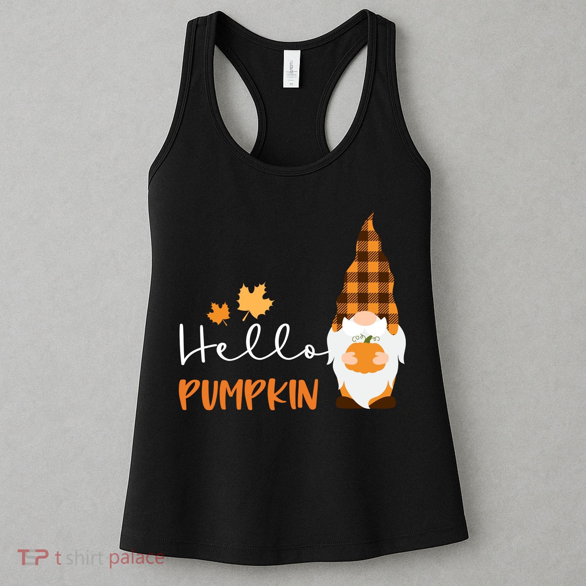 Hello Pumpkin Cute Gnome Fall Autumn Women's Tank Top
