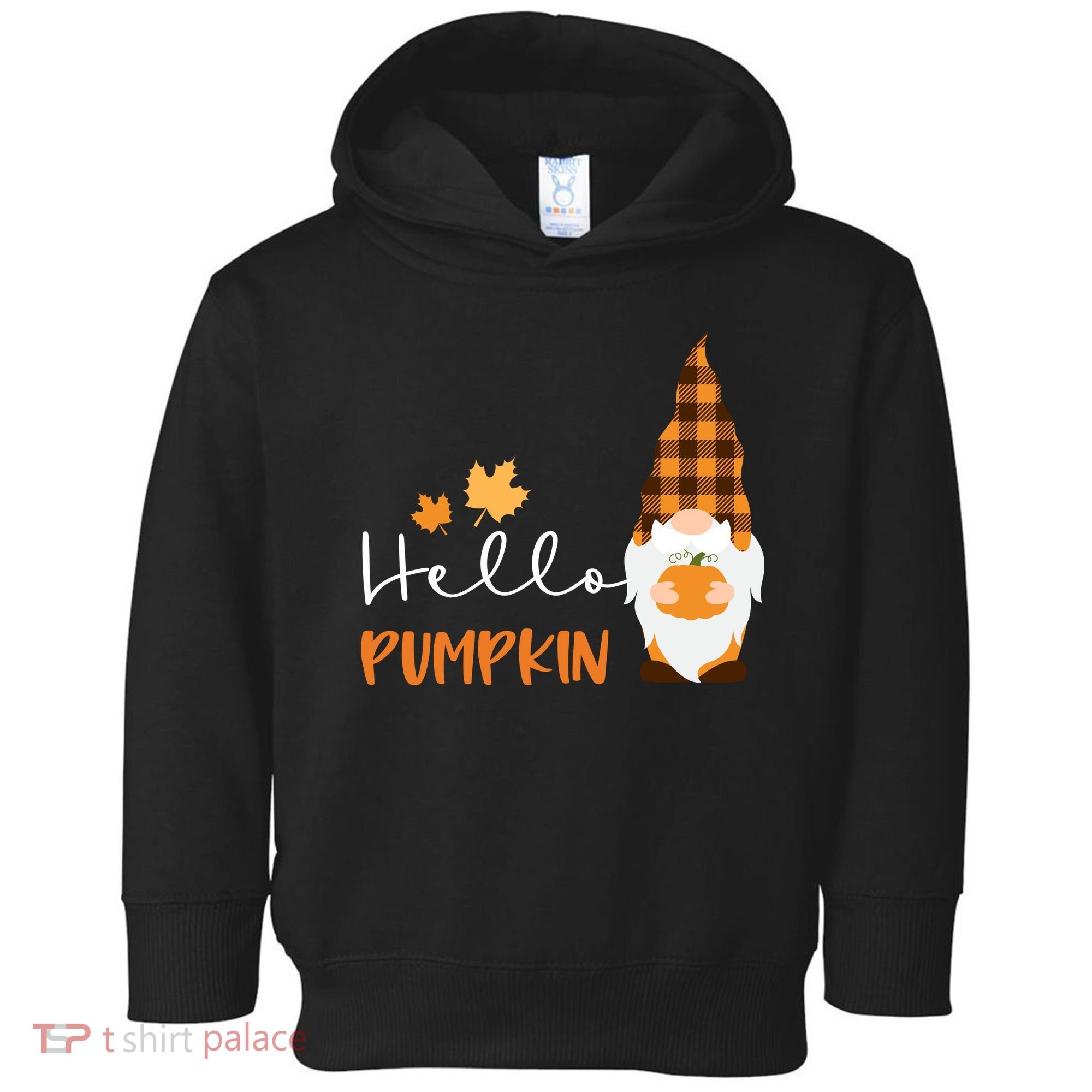 Hello Pumpkin Cute Gnome Fall Autumn Toddler Hoodie