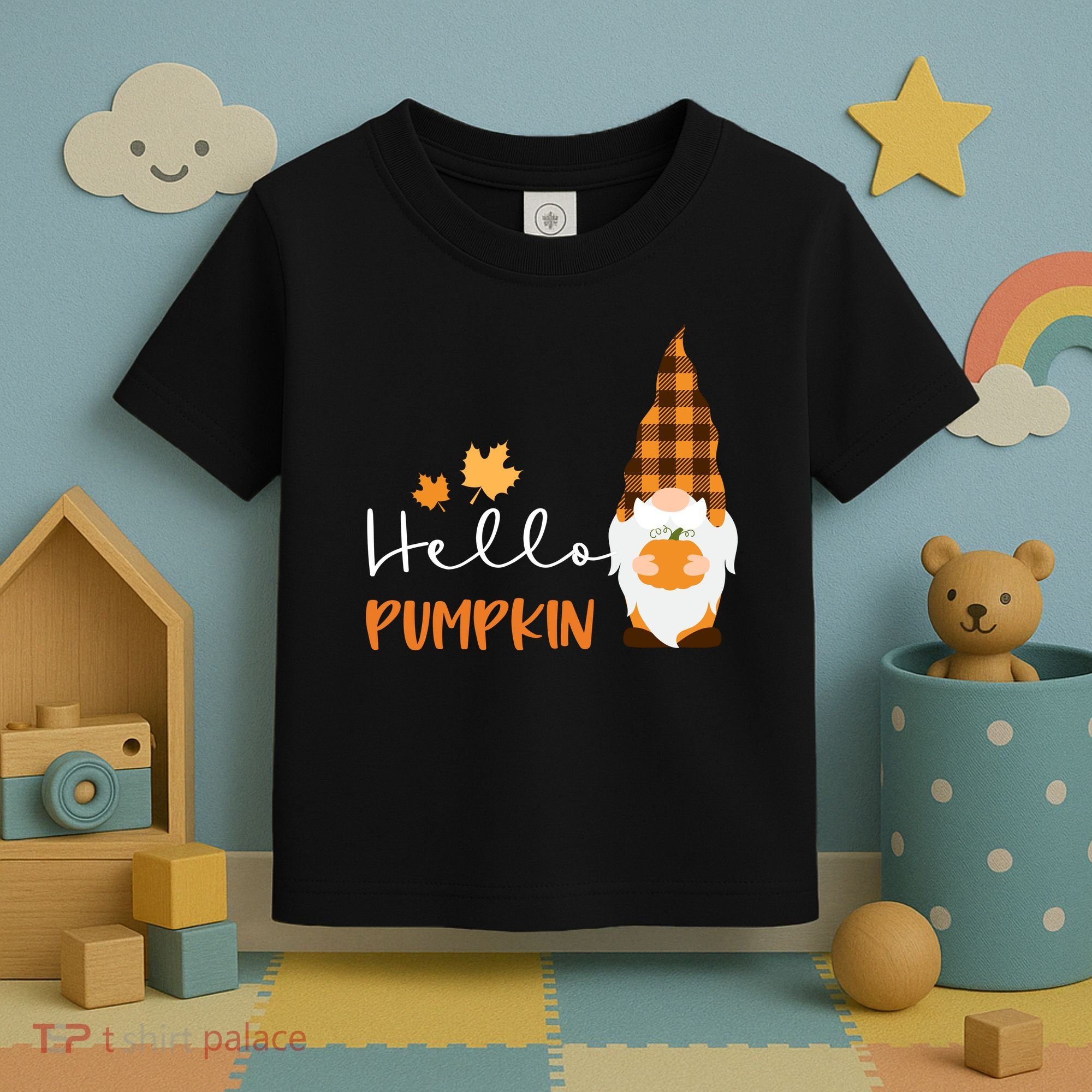 Hello Pumpkin Cute Gnome Fall Autumn Toddler T-Shirt