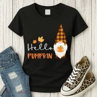 Hello Pumpkin Cute Gnome Fall Autumn Women's T-Shirt thumb 3
