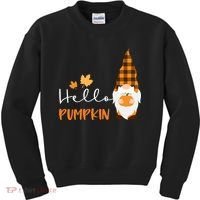 Hello Pumpkin Cute Gnome Fall Autumn Kids Sweatshirt thumb 0