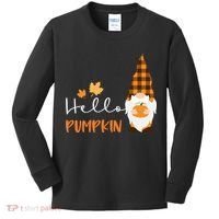 Hello Pumpkin Cute Gnome Fall Autumn Kids Long Sleeve Shirt thumb 0