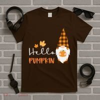 Hello Pumpkin Cute Gnome Fall Autumn T-Shirt thumb 5