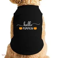 Hello Pumpkin Cute Fall Doggie Tank thumb 0