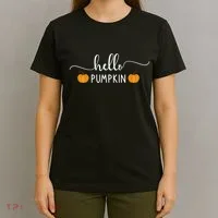 Hello Pumpkin Cute Fall T-Shirt thumb 4