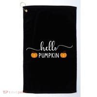 Hello Pumpkin Cute Fall Golf Towel thumb 0