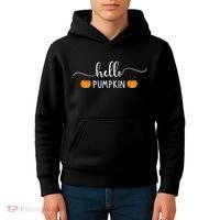Hello Pumpkin Cute Fall Kids Hoodie thumb 4