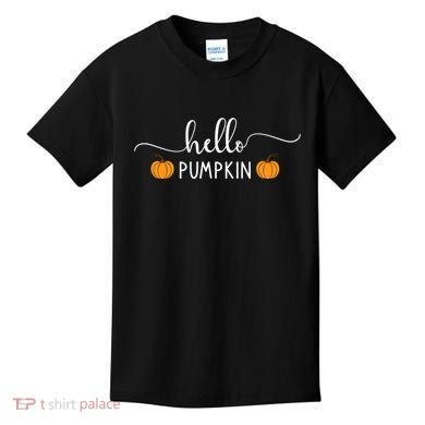 Hello Pumpkin Cute Fall Kids T-Shirt