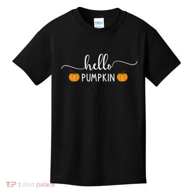 Hello Pumpkin Cute Fall Kids T-Shirt