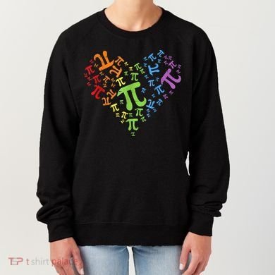 Heart Pi Day Funny Graphic Math Teacher Women's Sweatshirt