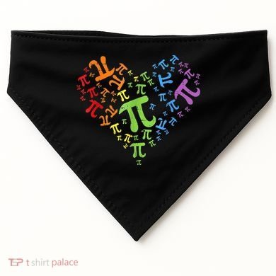 Heart Pi Day Funny Graphic Math Teacher USA-Made Doggie Bandana