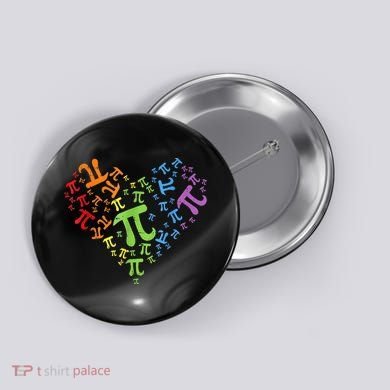 Heart Pi Day Funny Graphic Math Teacher Button
