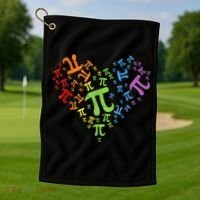 Heart Pi Day Funny Graphic Math Teacher Golf Towel thumb 1