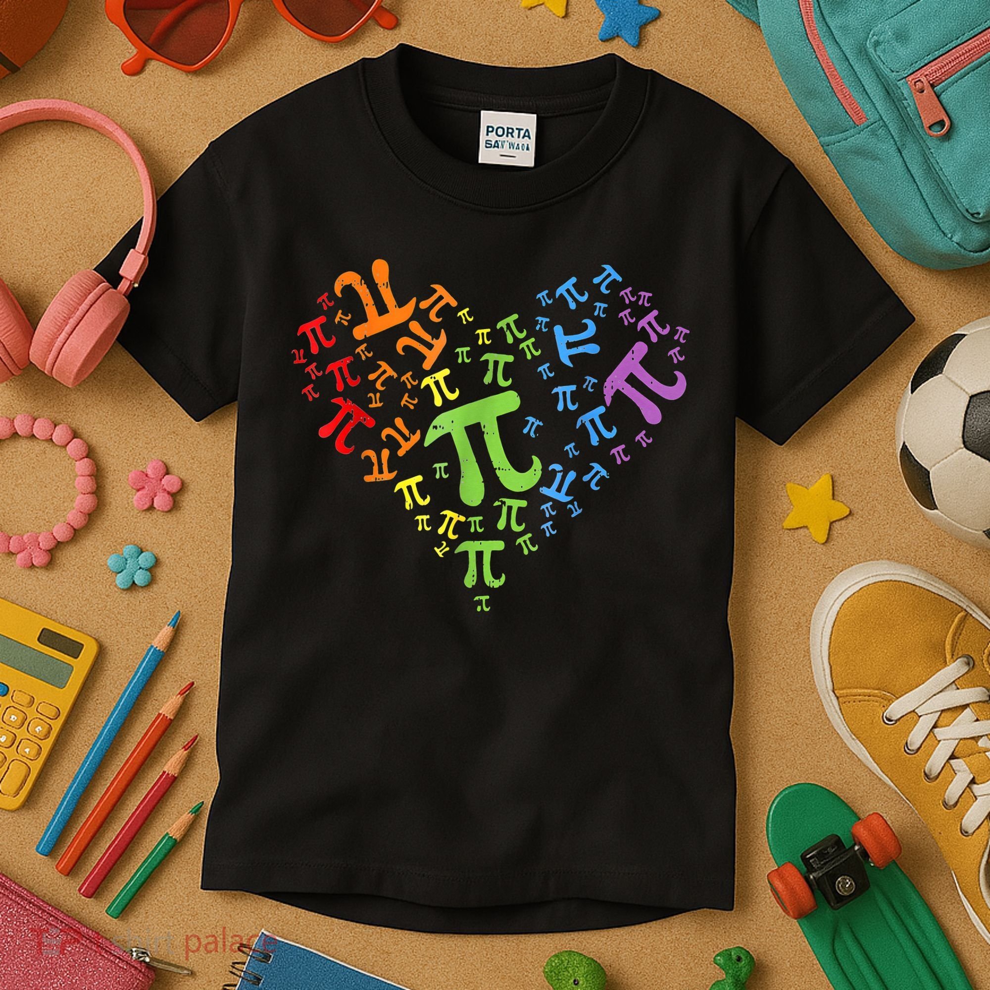 Heart Pi Day Funny Graphic Math Teacher Kids T-Shirt