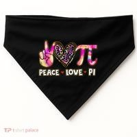 Happy Pi Day Mathematic Math Teacher Peace Love Pi Day Gift USA-Made Doggie Bandana thumb 0
