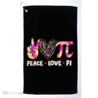 Happy Pi Day Mathematic Math Teacher Peace Love Pi Day Gift Golf Towel thumb 0