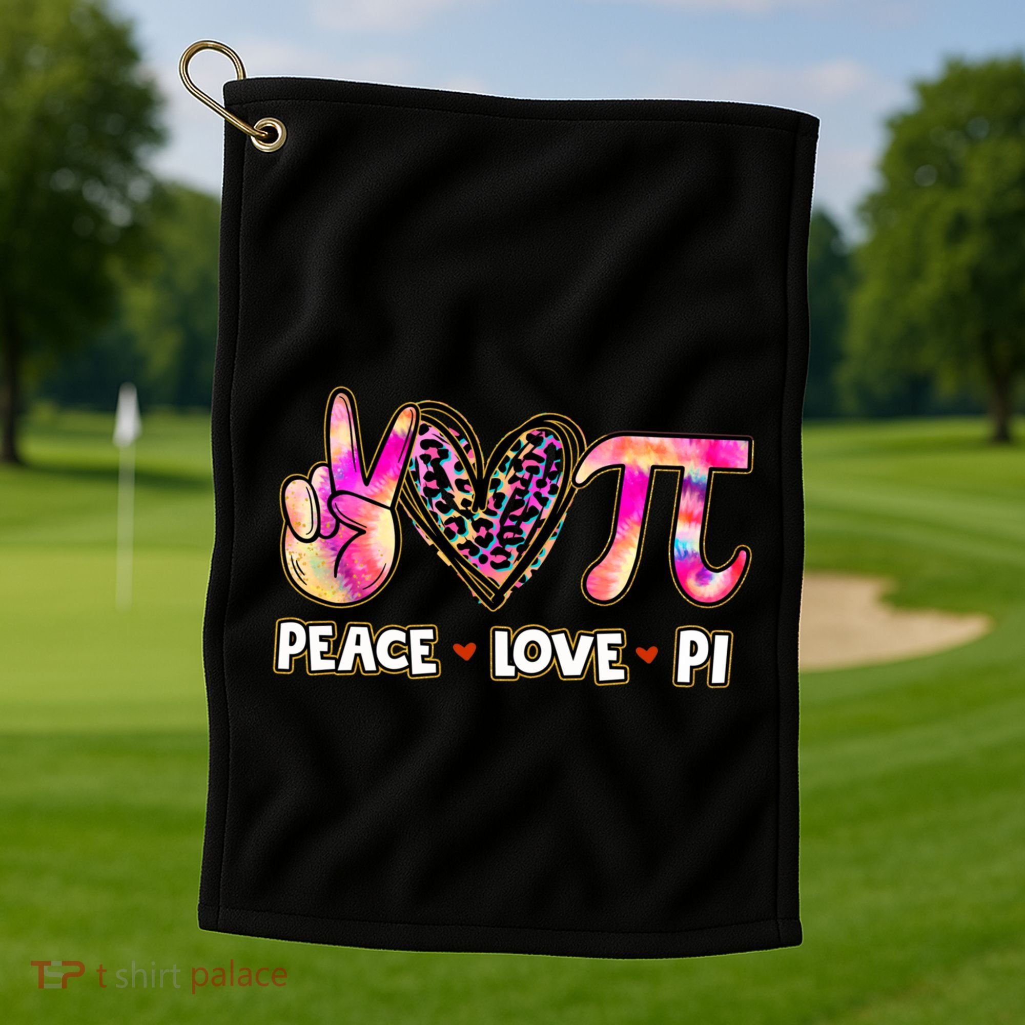 Happy Pi Day Mathematic Math Teacher Peace Love Pi Day Gift Golf Towel