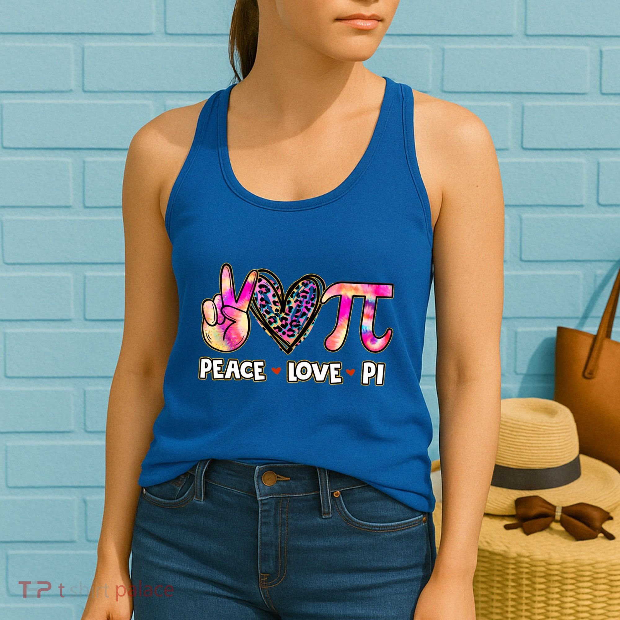 Happy Pi Day Mathematic Math Teacher Peace Love Pi Day Gift Women's Tank Top