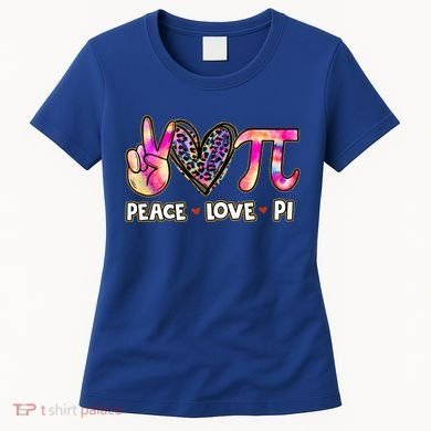Happy Pi Day Mathematic Math Teacher Peace Love Pi Day Gift Women's T-Shirt