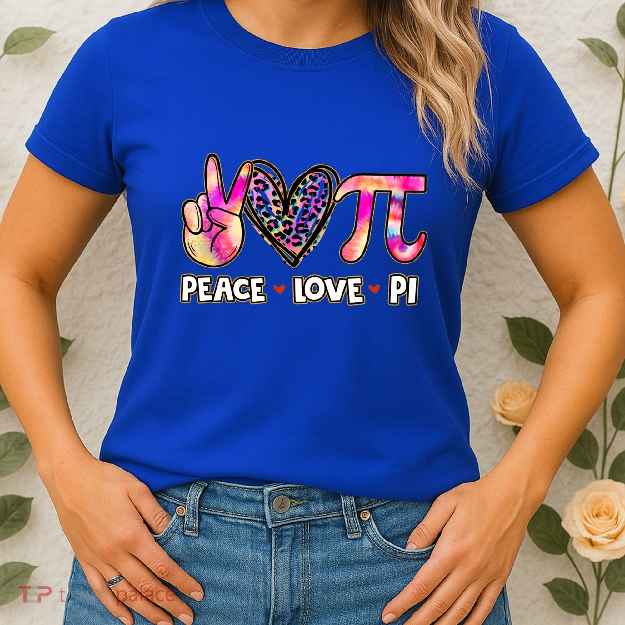 Happy Pi Day Mathematic Math Teacher Peace Love Pi Day Gift Women's T-Shirt