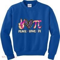 Happy Pi Day Mathematic Math Teacher Peace Love Pi Day Gift Kids Sweatshirt thumb 0