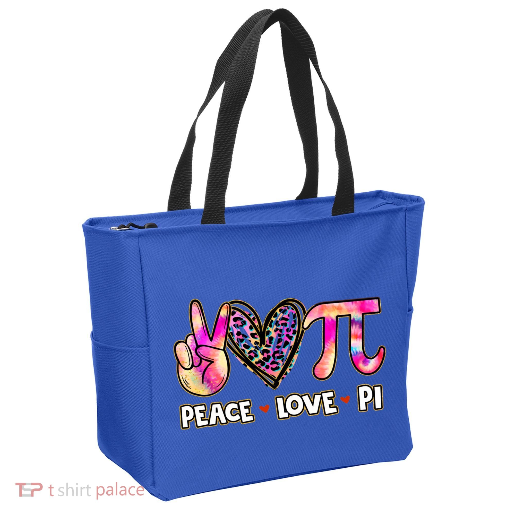 Happy Pi Day Mathematic Math Teacher Peace Love Pi Day Gift Tote Bag