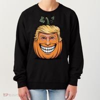 Halloween Pumpkin Donald Trump Funny Women's Sweatshirt thumb 0