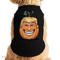 Halloween Pumpkin Donald Trump Funny Doggie Tank thumb 0