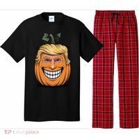 Halloween Pumpkin Donald Trump Funny Pajama Set thumb 0