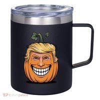 Halloween Pumpkin Donald Trump Funny 12oz Stainless Steel Coffee Mug thumb 0
