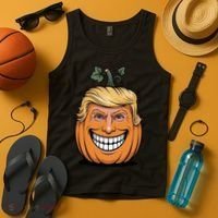 Halloween Pumpkin Donald Trump Funny Tank Top thumb 4