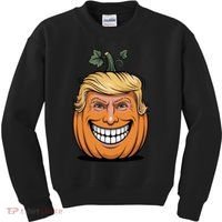 Halloween Pumpkin Donald Trump Funny Kids Sweatshirt thumb 0