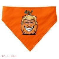 Halloween Pumpkin Donald Trump Funny USA-Made Doggie Bandana thumb 0