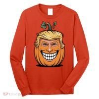 Halloween Pumpkin Donald Trump Funny Long Sleeve Shirt thumb 0