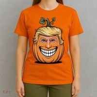 Halloween Pumpkin Donald Trump Funny T-Shirt thumb 4