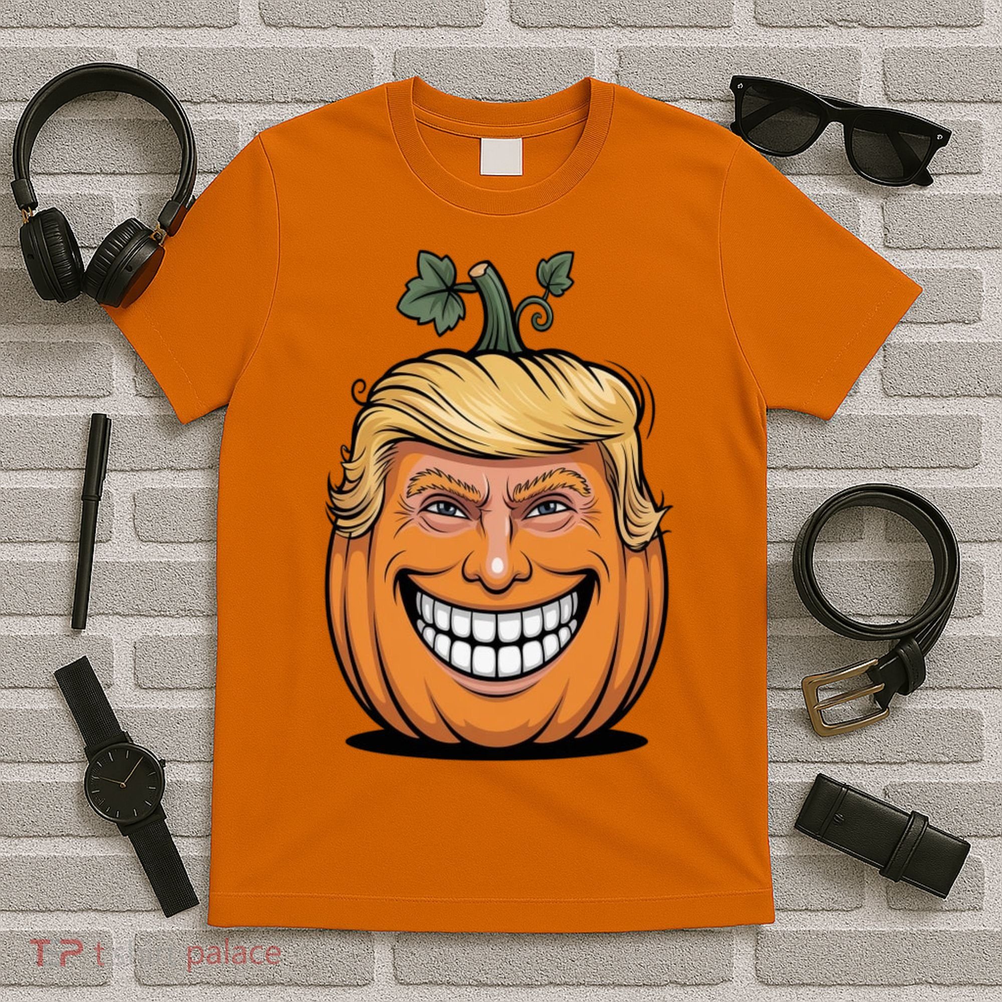 Halloween Pumpkin Donald Trump Funny T-Shirt