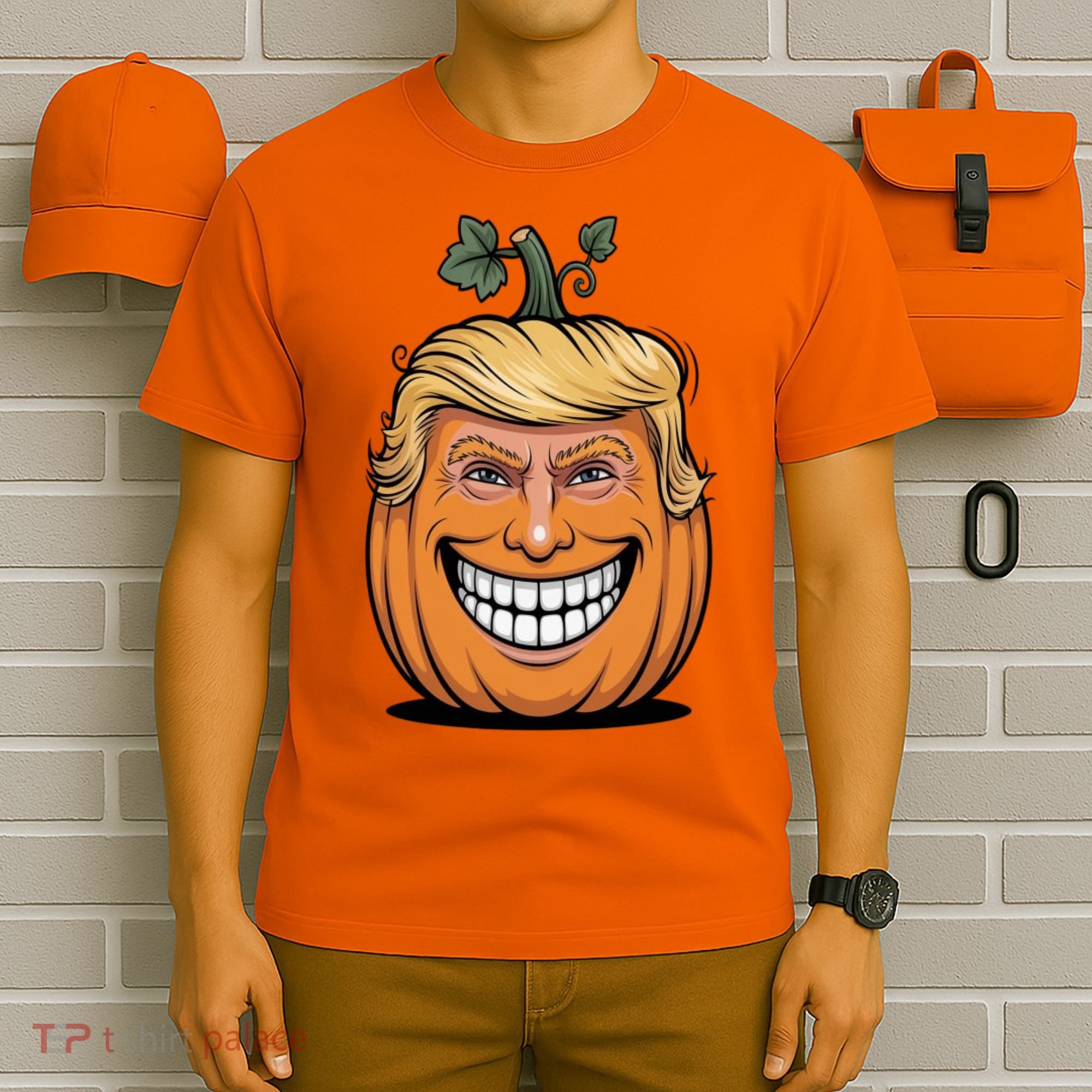 Halloween Pumpkin Donald Trump Funny T-Shirt