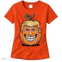 Halloween Pumpkin Donald Trump Funny Women's T-Shirt thumb 0