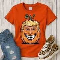 Halloween Pumpkin Donald Trump Funny Women's T-Shirt thumb 3