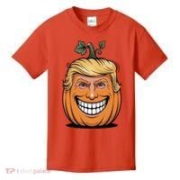 Halloween Pumpkin Donald Trump Funny Kids T-Shirt thumb 0