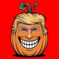 Halloween Pumpkin Donald Trump Funny Santa Hat thumb 1