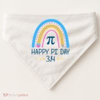 Happy Pi Day Pencil Rainbow March 14th USA-Made Doggie Bandana thumb 0