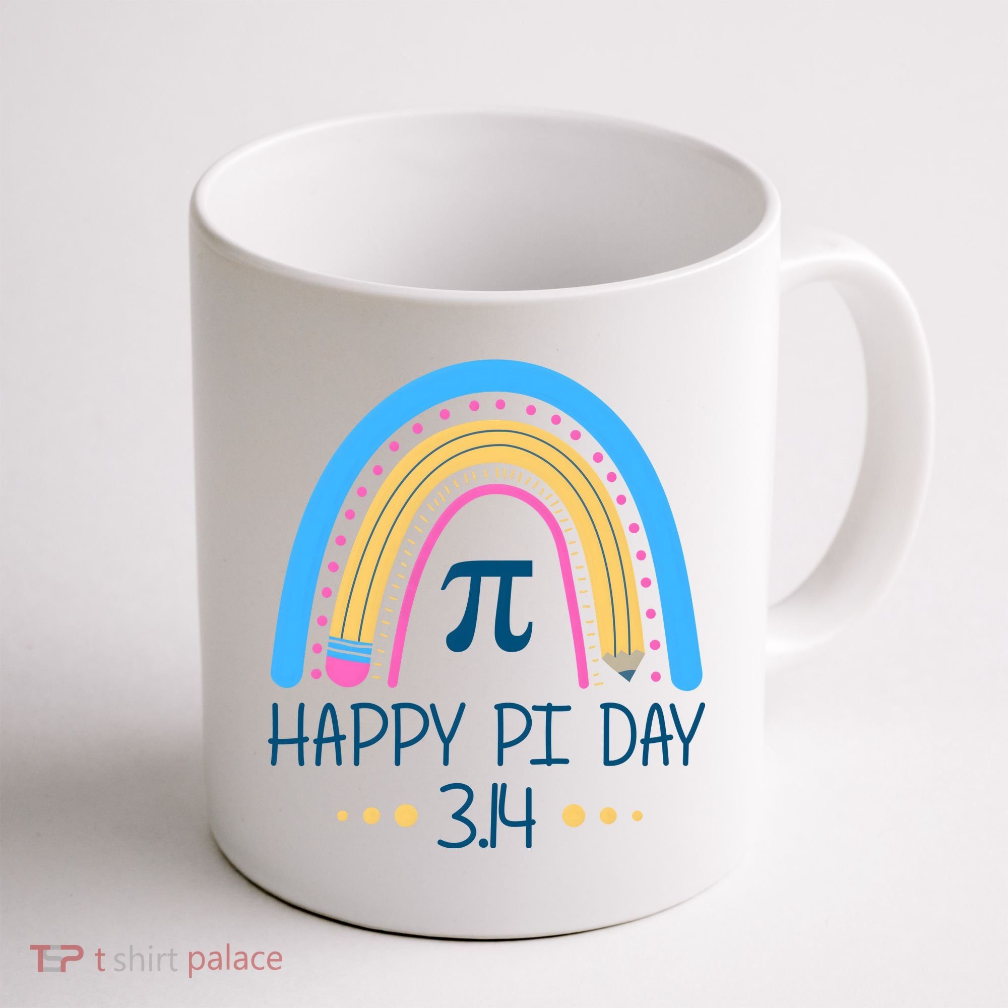 Happy Pi Day Pencil Rainbow March 14th Coffee Mug