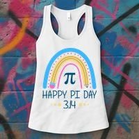 Happy Pi Day Pencil Rainbow March 14th Women's Tank Top thumb 3