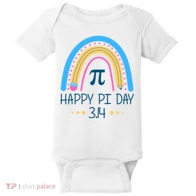 Happy Pi Day Pencil Rainbow March 14th Baby Bodysuit